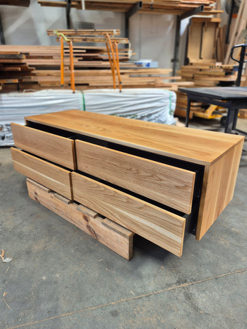 IN STOCK - Yarra Vanity - 1500mm - American Oak - 4x Drawers