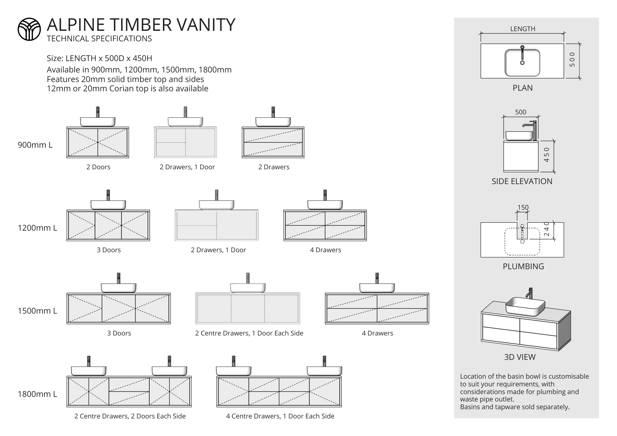 Alpine Timber Vanity