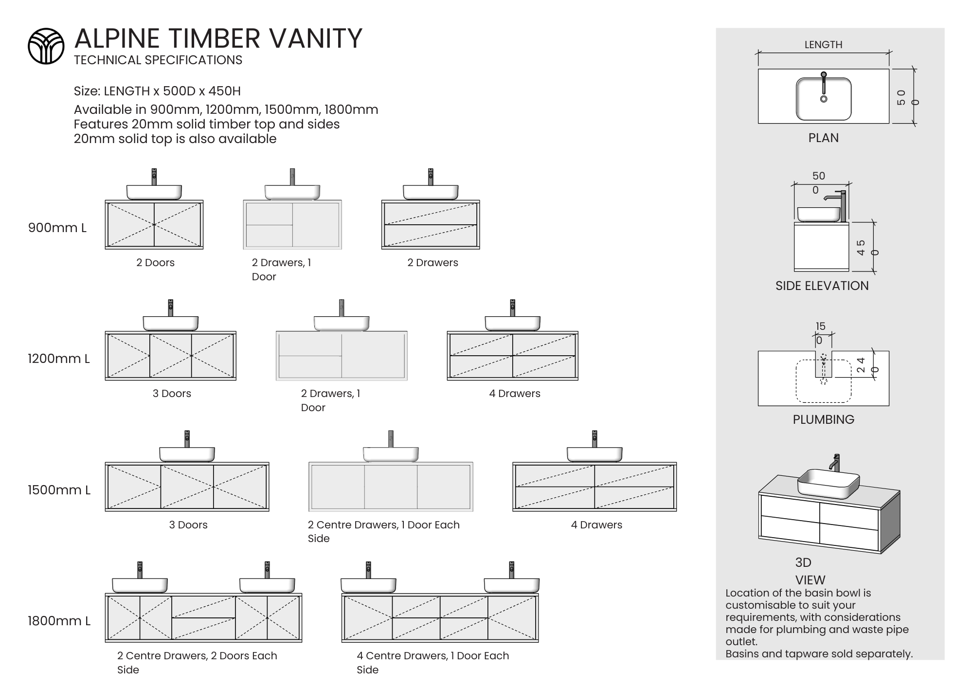 Alpine Timber Vanity