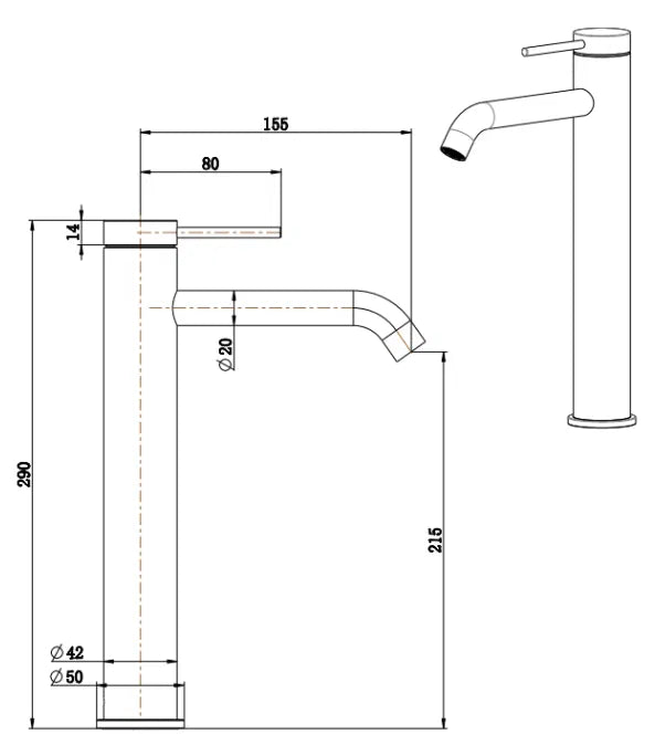 Mica High rise Basin mixer