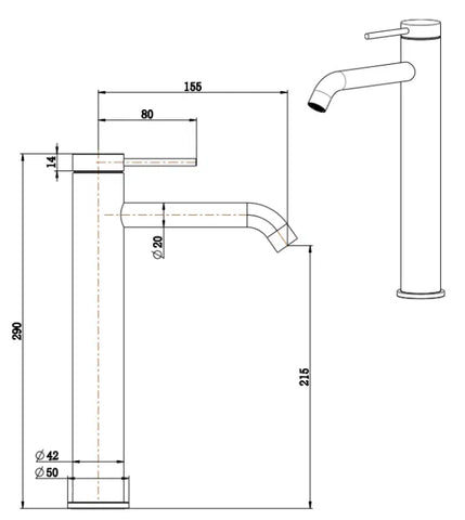 Mica High rise Basin mixer