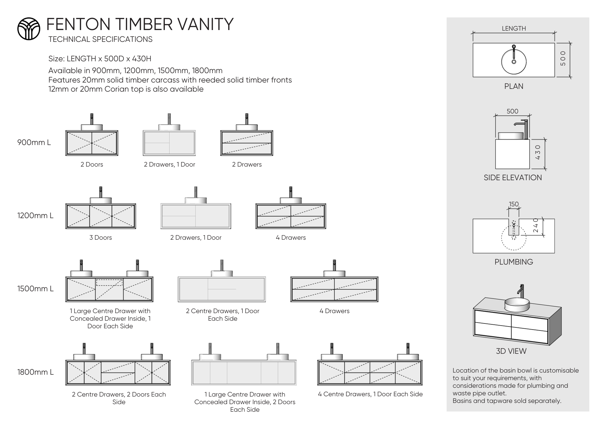 Fenton Timber Vanity