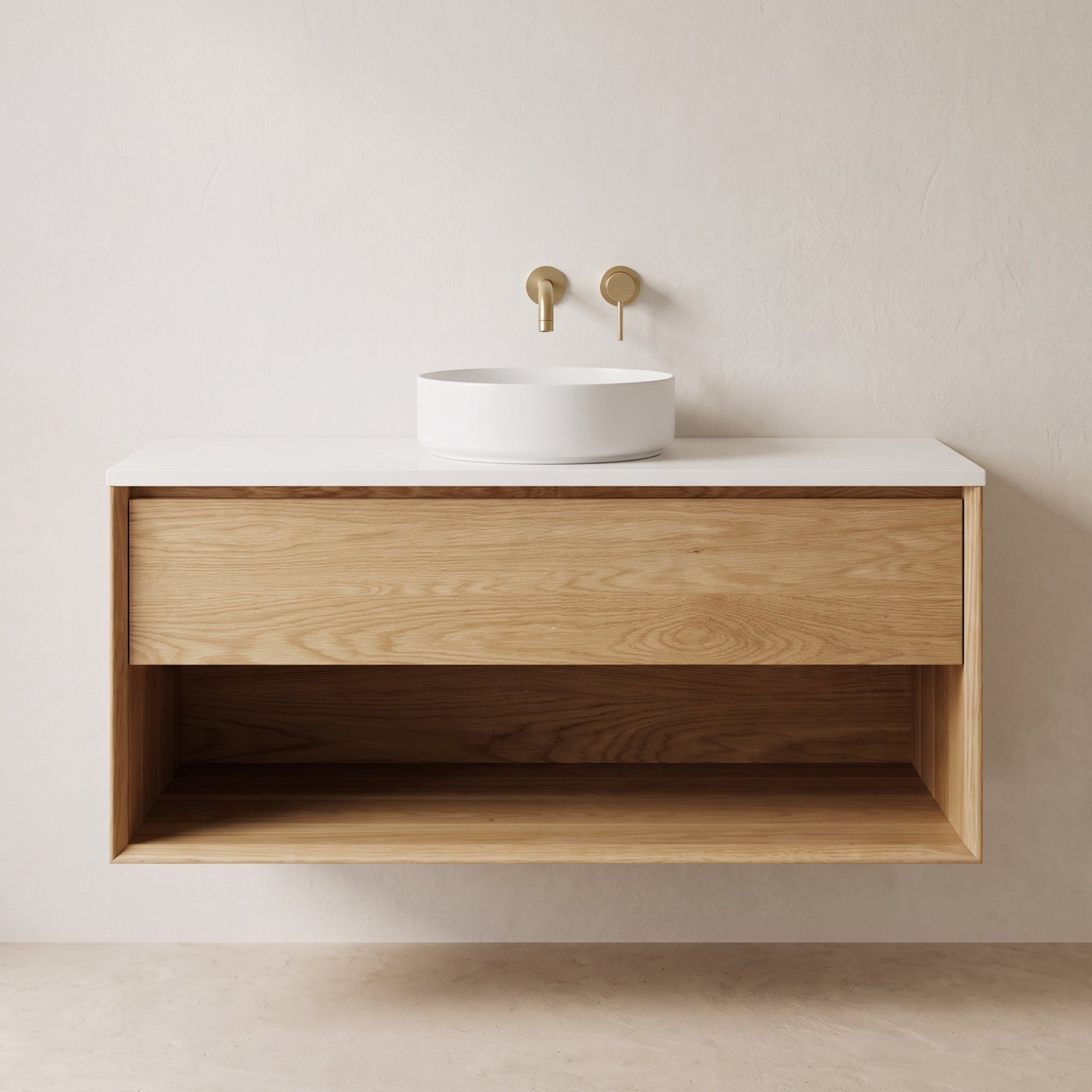 IN STOCK - Henne Vanity - 1000mm - American Oak - 1x Drawers