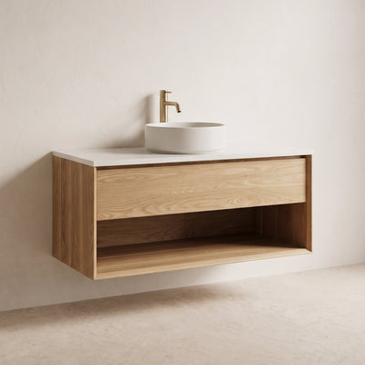 IN STOCK - Henne Vanity - 1000mm - American Oak - 1x Drawers view 3