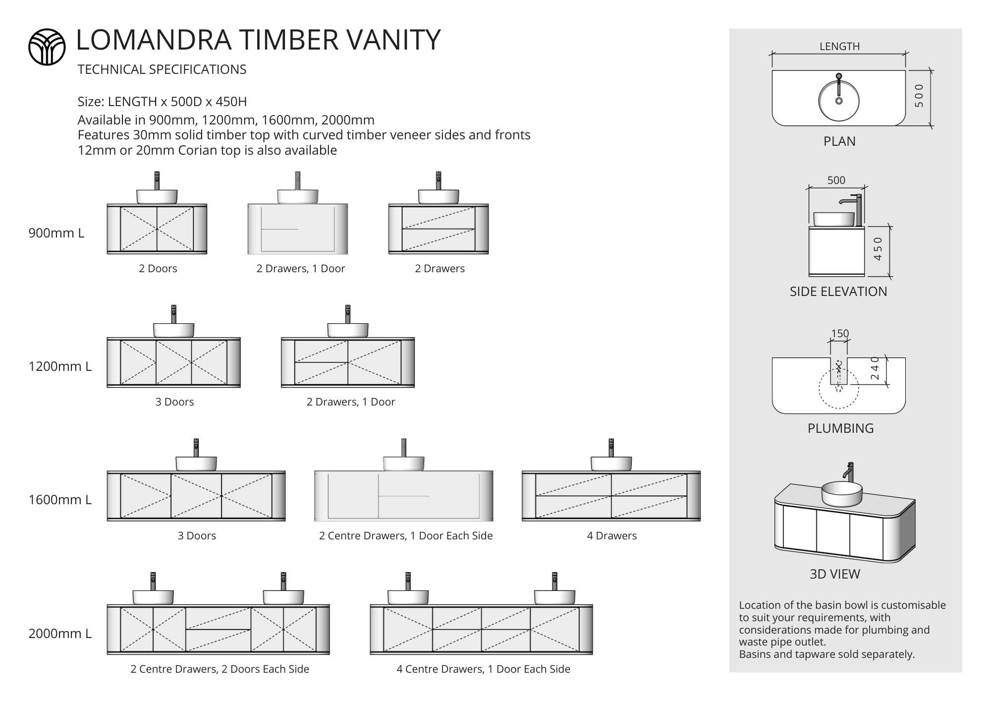 Lomandra Timber Vanity