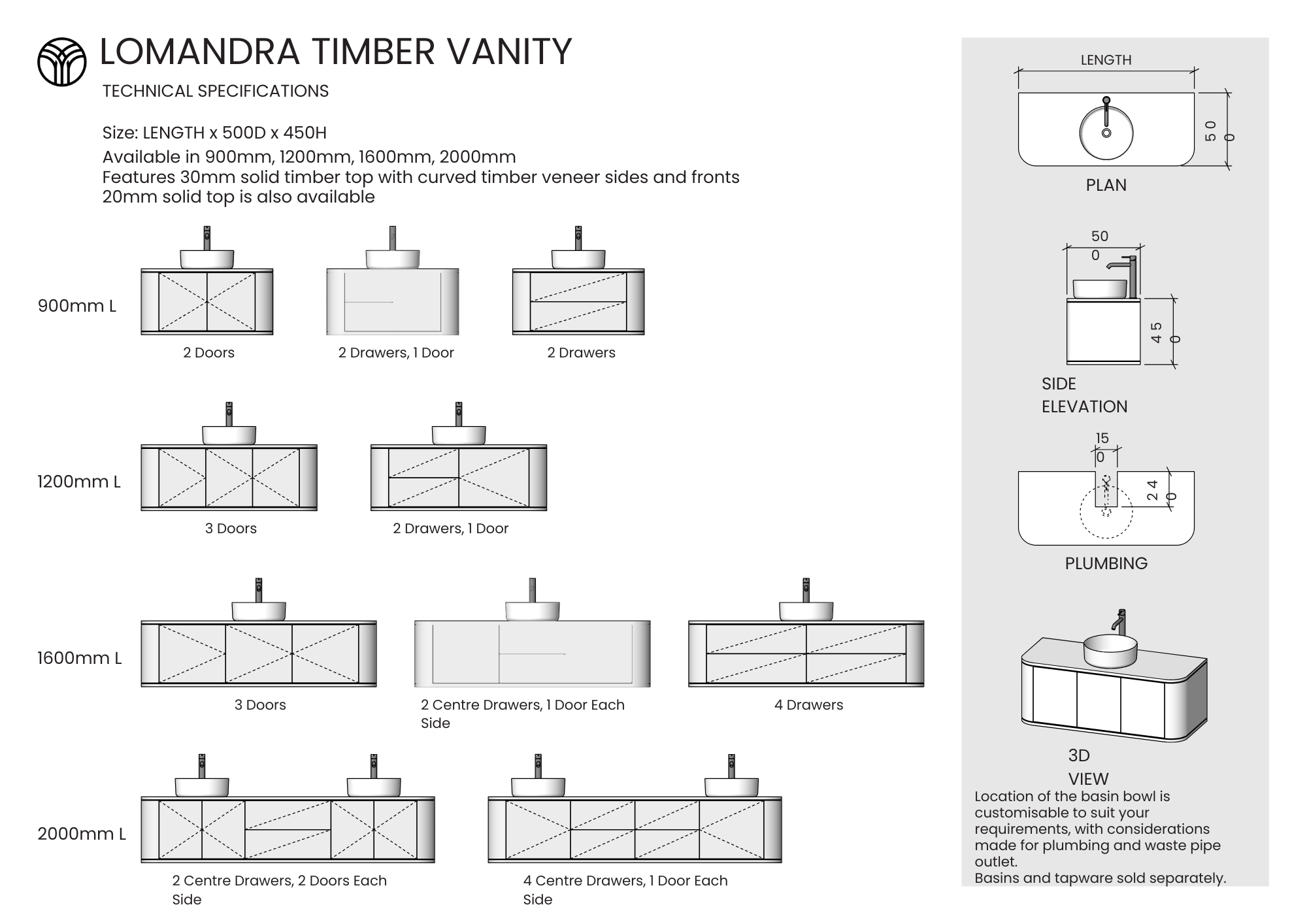 Lomandra Timber Vanity