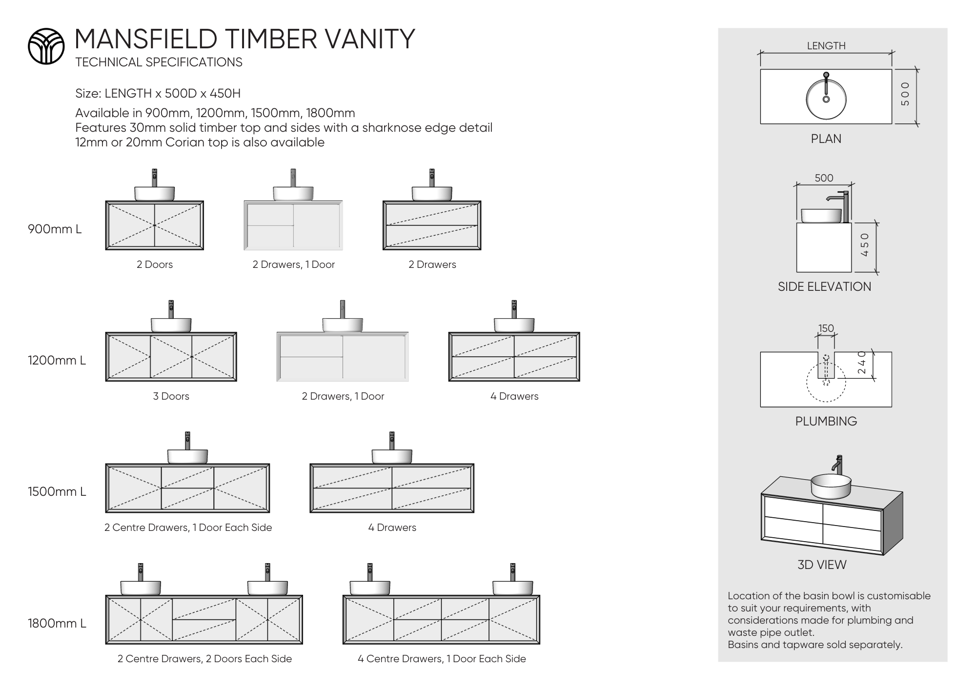 Mansfield Timber Vanity