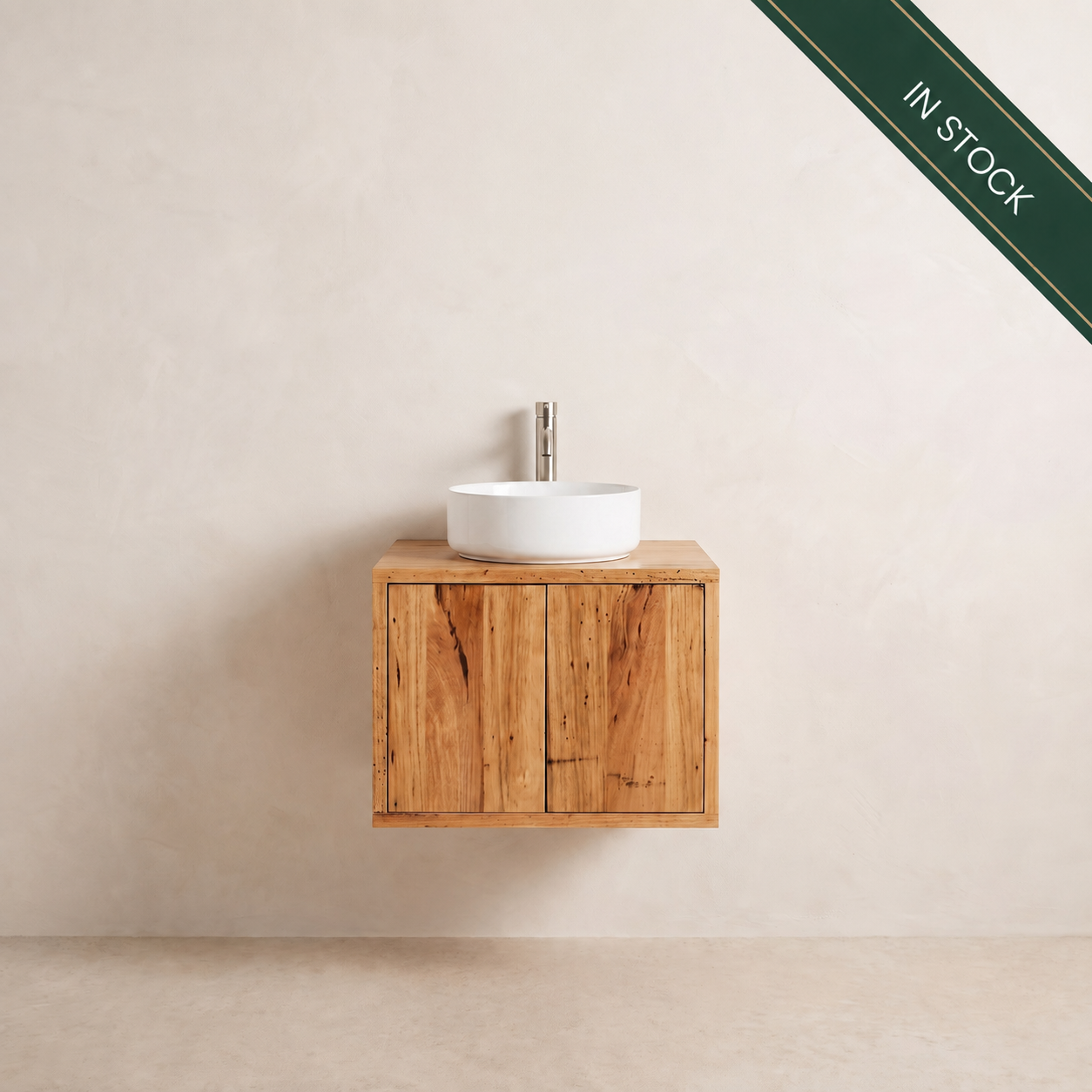 IN STOCK - Alpine Vanity - 600mm - Recycled Messmate- 2x Doors