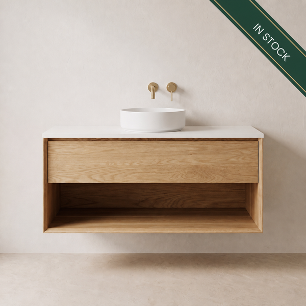 IN STOCK - Henne Vanity - 1000mm - American Oak - 1x Drawers