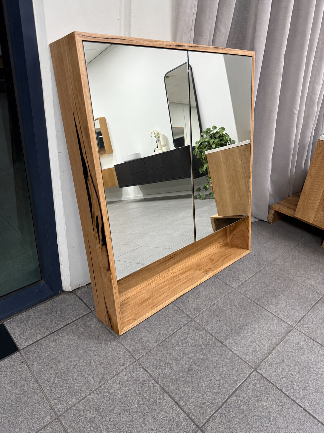 IN STOCK - Somers Shaving Cabinet - 900mm - Messmate - 2x Doors