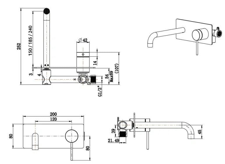 Mica Wall Basin mixer