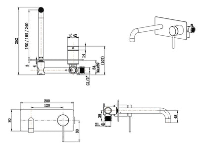 Mica Wall Basin mixer view 7