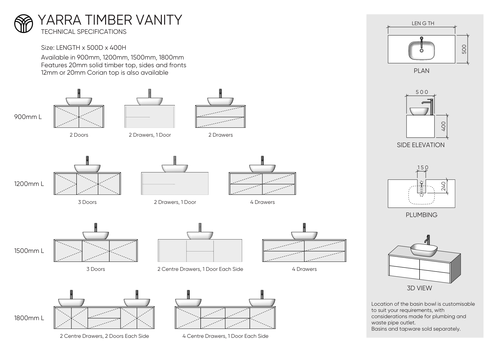 Yarra Timber Vanity