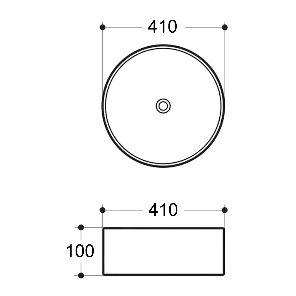 Fluted Round Ceramic Basin